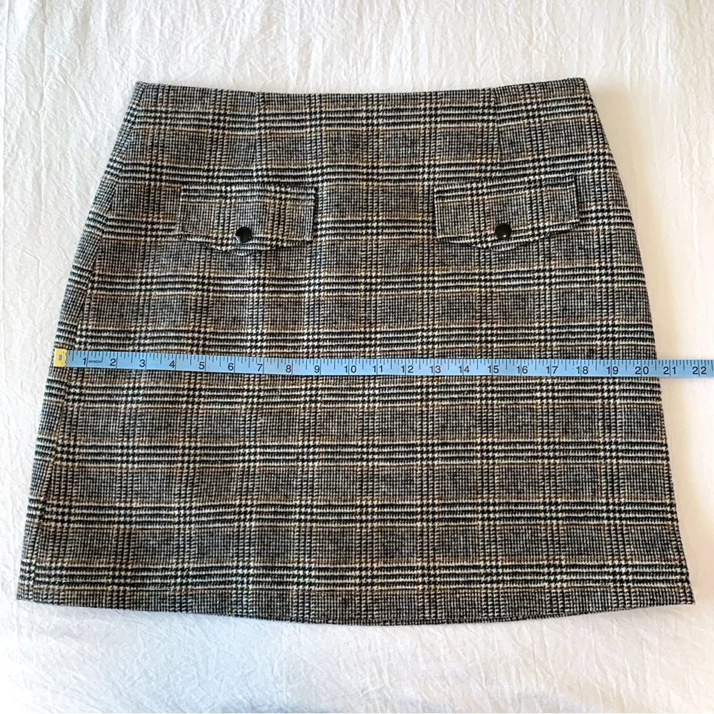 Plaid miniskirt Molly Bracken Lili Sidonio retro black white & brown size large
